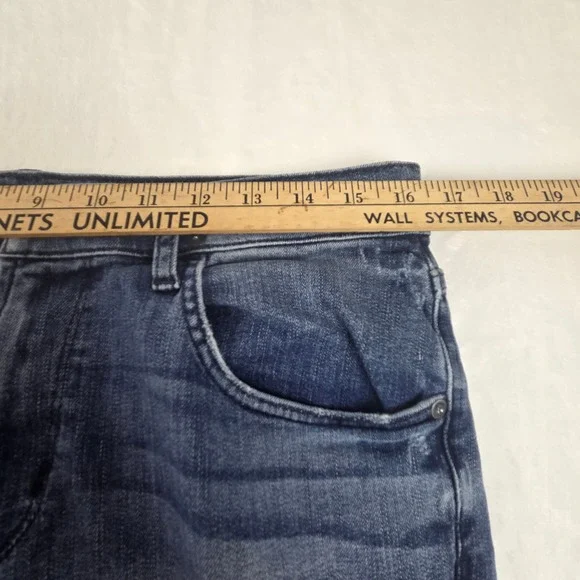 Hudson Blake Slim Straight Mens 32 Blue Jeans NM275ZZKT BNGB Stretch Distressed - Picture 5 of 10